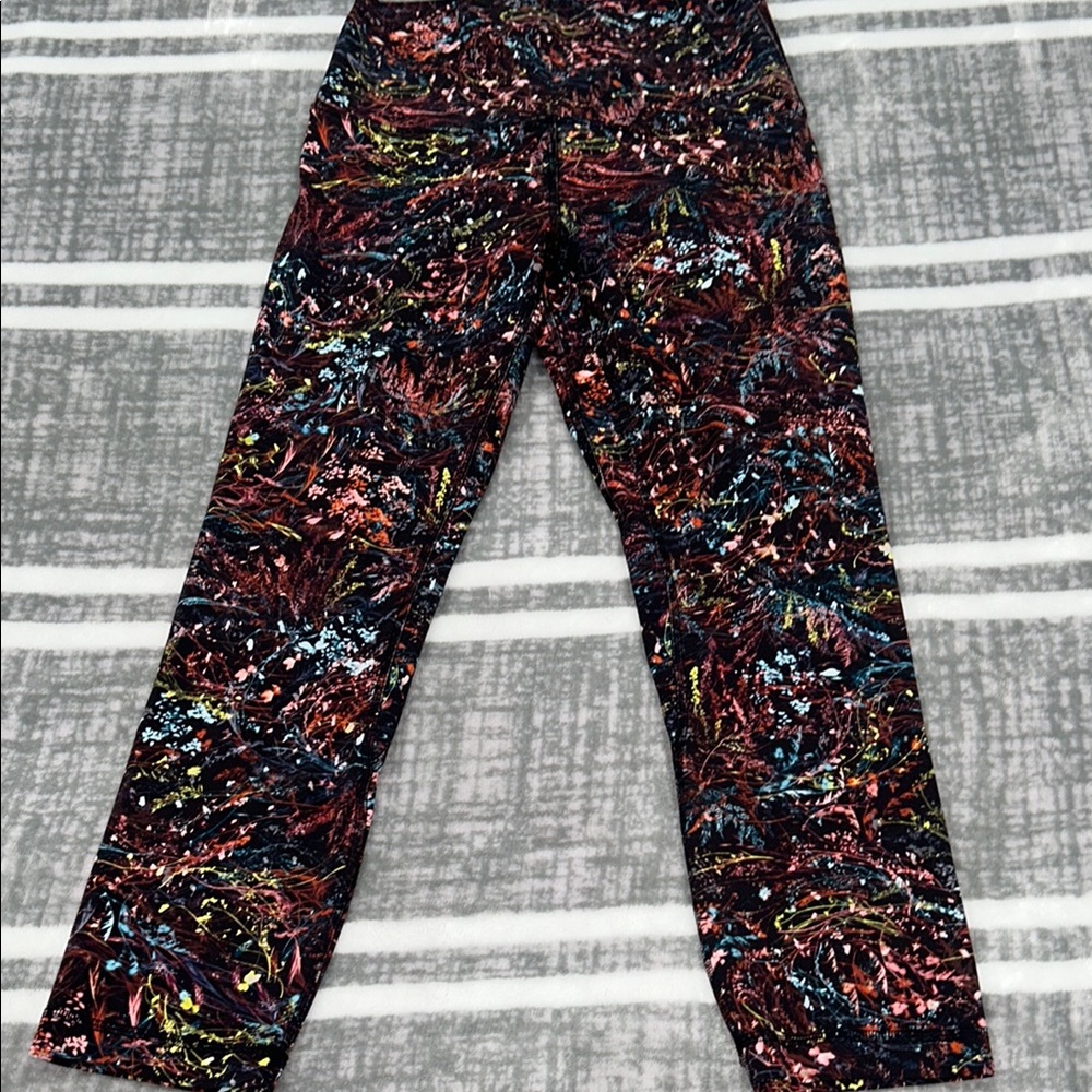 Lululemon Athletica Black and Red Artistic Leggings